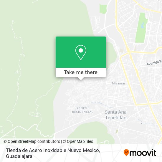 Mapa de Tienda de Acero Inoxidable Nuevo Mexico