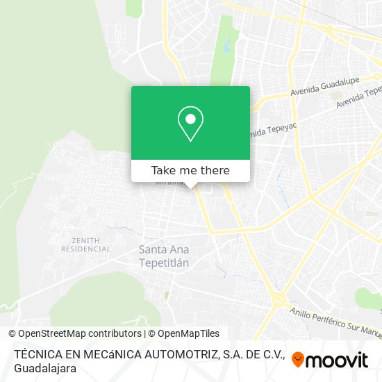 TÉCNICA EN MECáNICA AUTOMOTRIZ, S.A. DE C.V. map