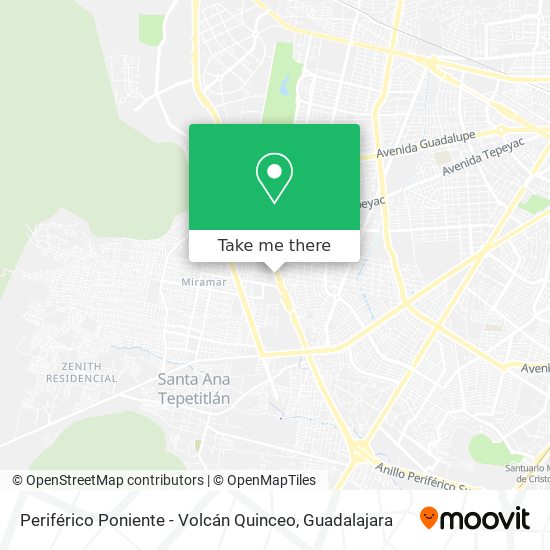Periférico Poniente - Volcán Quinceo map