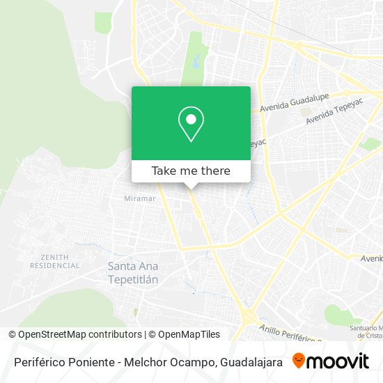 Periférico Poniente - Melchor Ocampo map