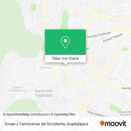 Gruas y Carrocerias de Occidente map