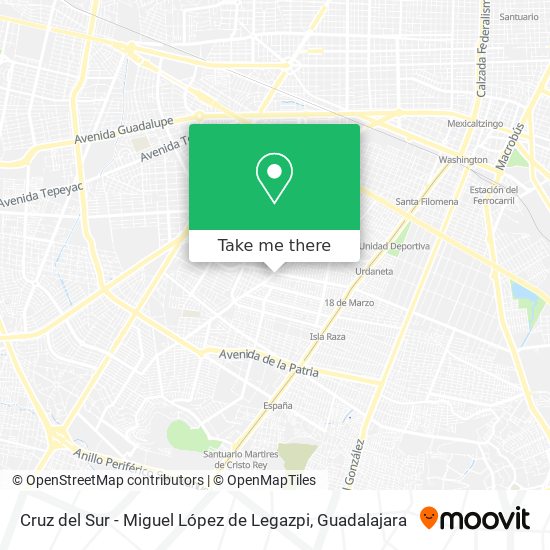Mapa de Cruz del Sur - Miguel López de Legazpi