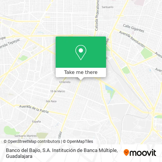Banco del Bajío, S.A. Institución de Banca Múltiple map