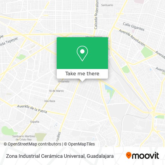 Zona Industrial Cerámica Universal map