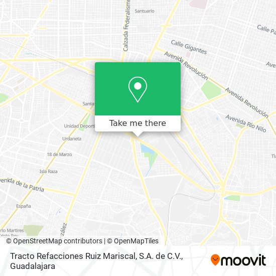 Mapa de Tracto Refacciones Ruiz Mariscal, S.A. de C.V.