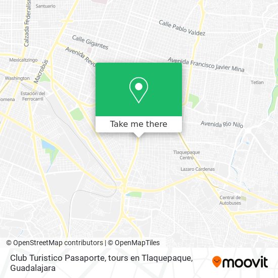 Mapa de Club Turistico Pasaporte, tours en Tlaquepaque