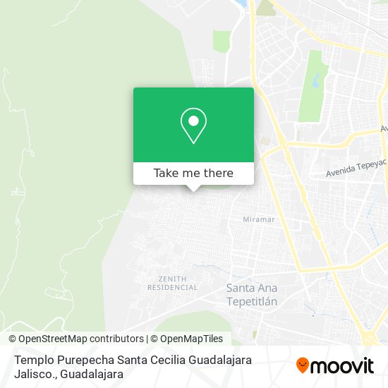 Templo Purepecha Santa Cecilia Guadalajara Jalisco. map
