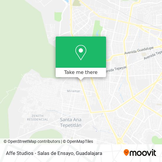 Mapa de Affe Studios - Salas de Ensayo