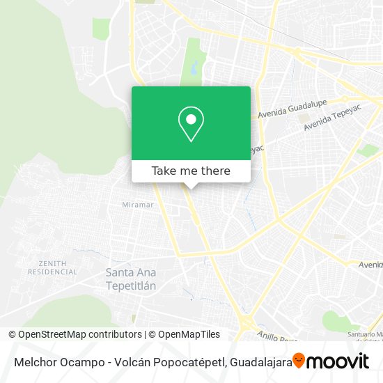 Melchor Ocampo - Volcán Popocatépetl map