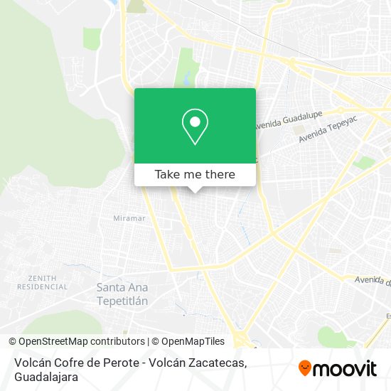 Volcán Cofre de Perote - Volcán Zacatecas map