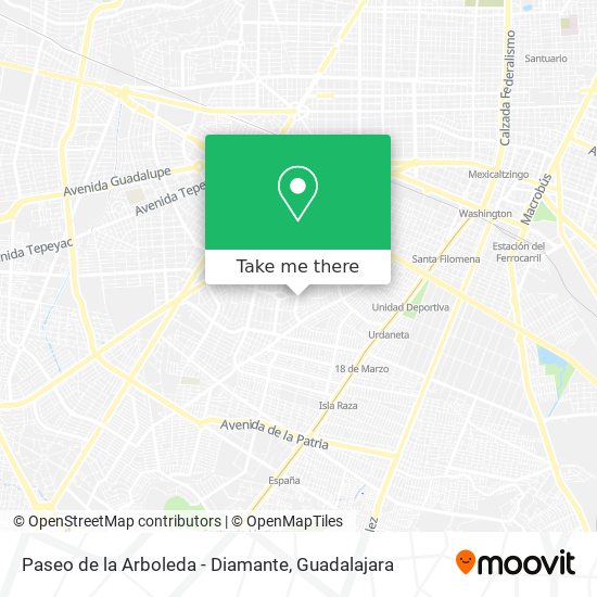 Mapa de Paseo de la Arboleda - Diamante