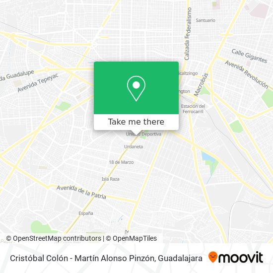 Mapa de Cristóbal Colón - Martín Alonso Pinzón