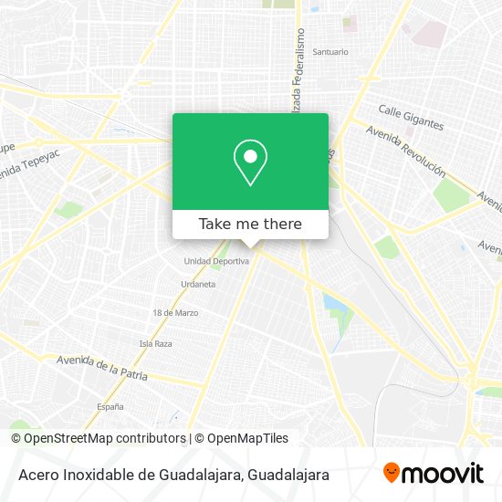 Mapa de Acero Inoxidable de Guadalajara