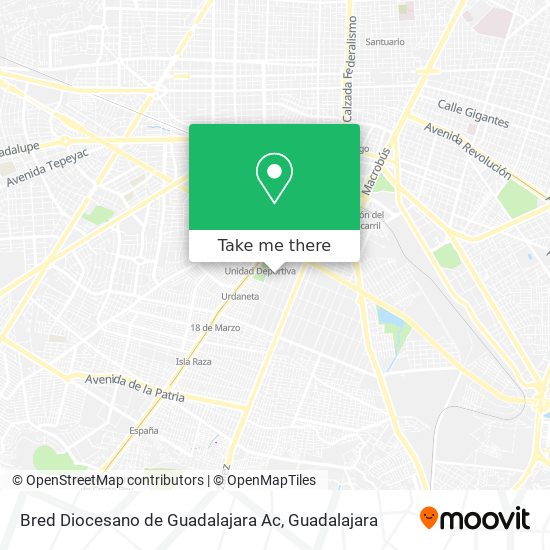 Mapa de Bred Diocesano de Guadalajara Ac