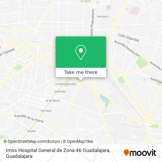 Imss Hospital General de Zona 46 Guadalajara map