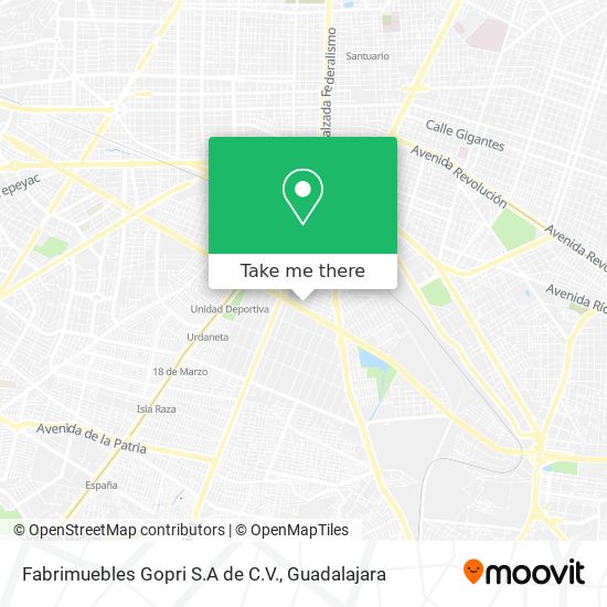 Mapa de Fabrimuebles Gopri S.A de C.V.