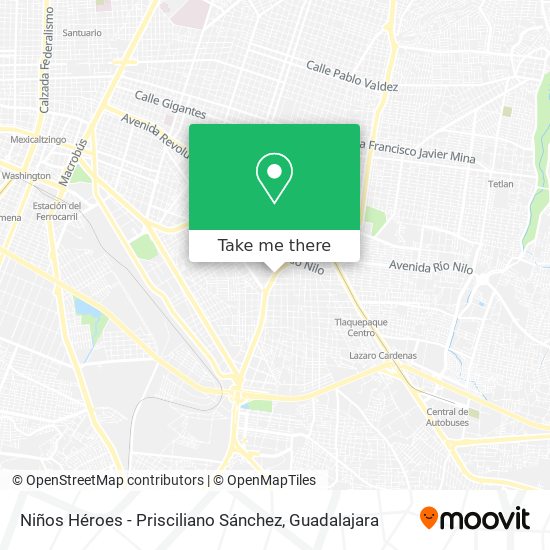 Niños Héroes - Prisciliano Sánchez map