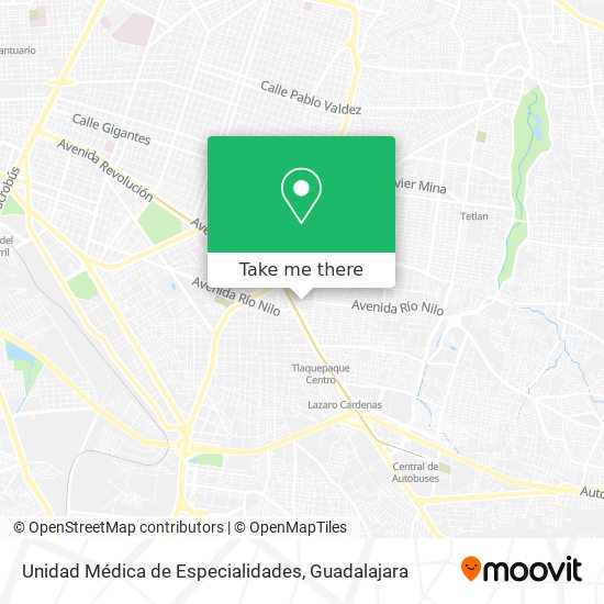 Mapa de Unidad Médica de Especialidades