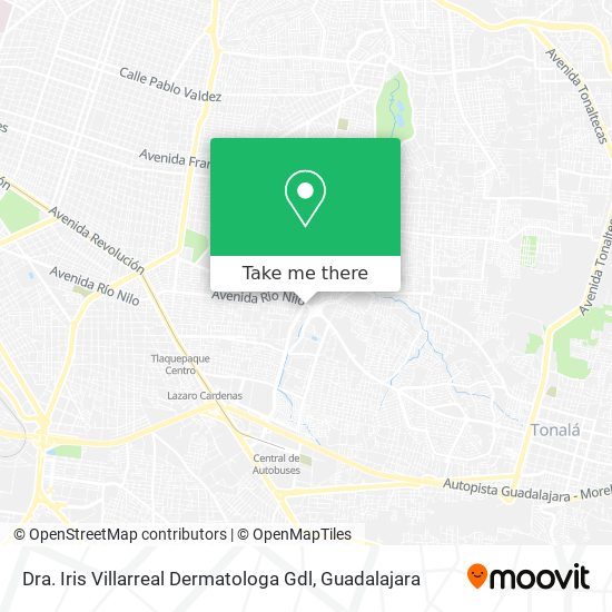 Dra. Iris Villarreal Dermatologa Gdl map