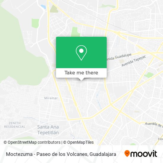 Moctezuma - Paseo de los Volcanes map