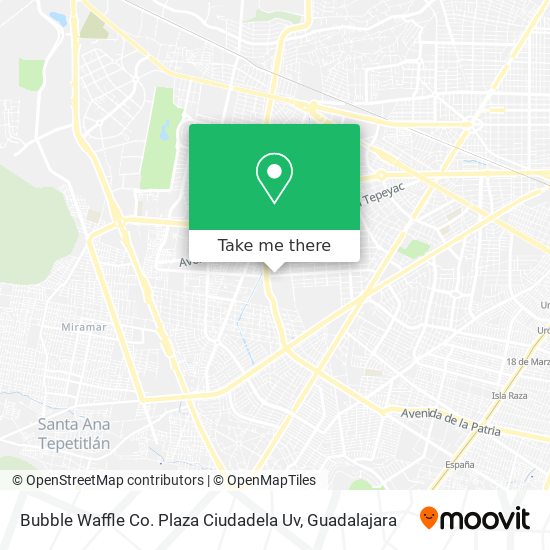 Mapa de Bubble Waffle Co. Plaza Ciudadela Uv