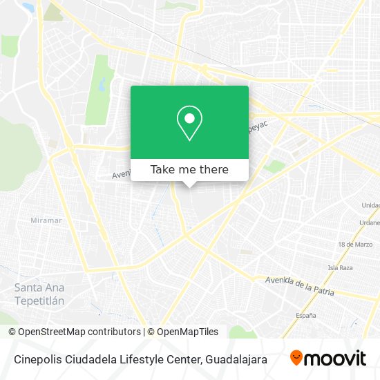 Mapa de Cinepolis Ciudadela Lifestyle Center