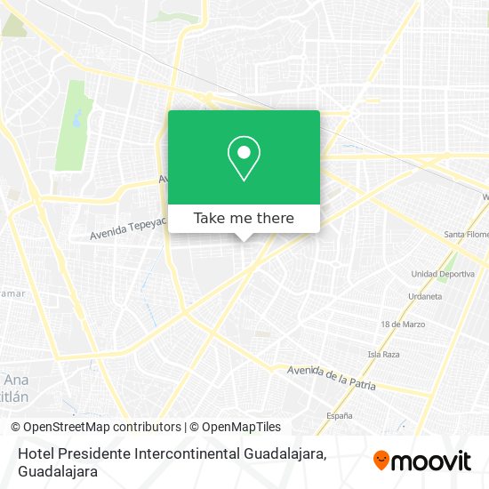 Mapa de Hotel Presidente Intercontinental Guadalajara