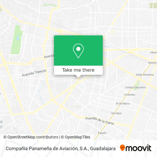Mapa de Compañía Panameña de Aviación, S.A.