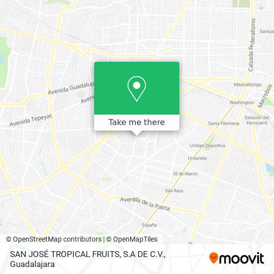 SAN JOSÉ TROPICAL FRUITS, S.A DE C.V. map