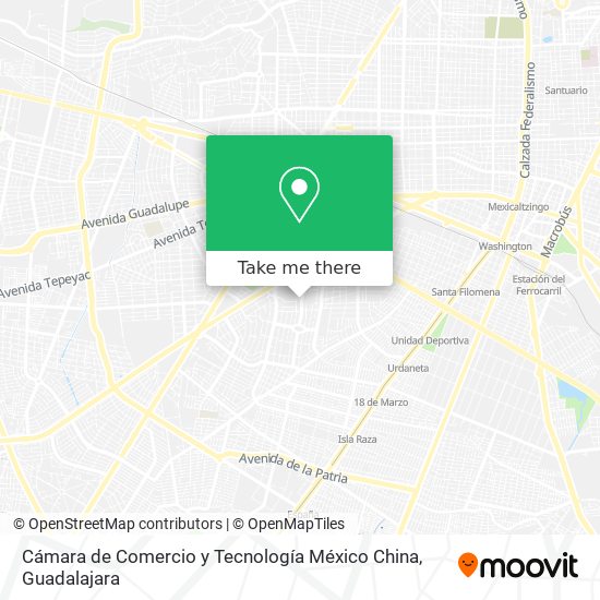 Cámara de Comercio y Tecnología México China map