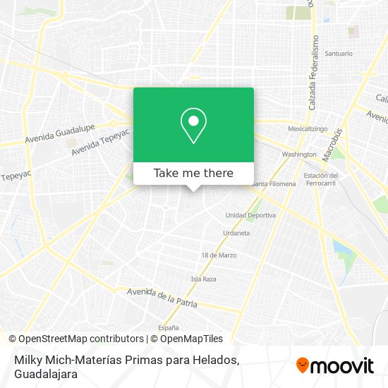 Mapa de Milky Mich-Materías Primas para Helados