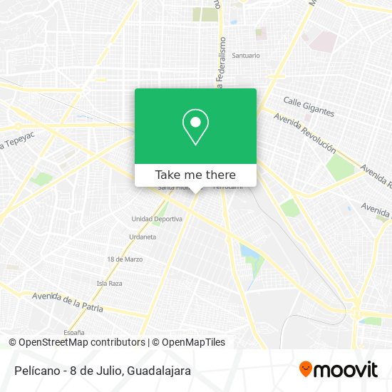 Pelícano - 8 de Julio map