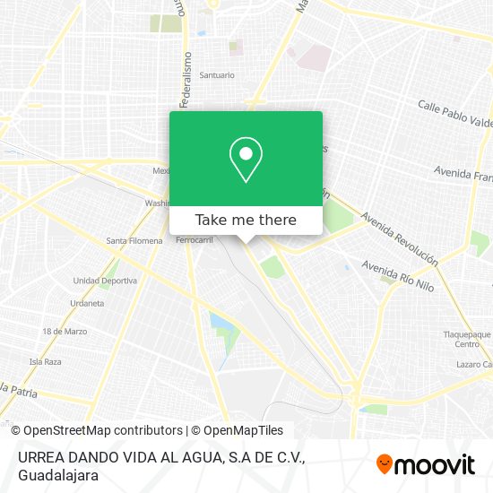 URREA DANDO VIDA AL AGUA, S.A DE C.V. map
