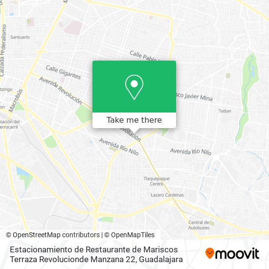 Mapa de Estacionamiento de Restaurante de Mariscos Terraza Revolucionde Manzana 22