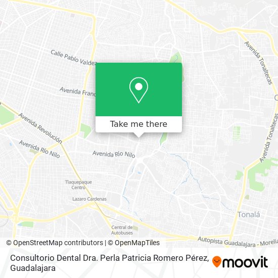 Consultorio Dental Dra. Perla Patricia Romero Pérez map