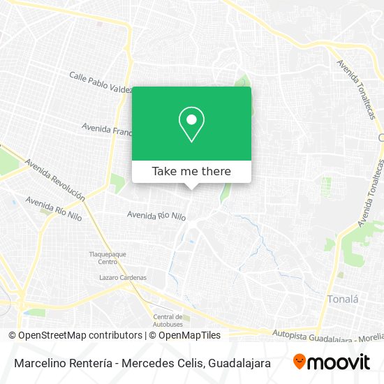 Marcelino Rentería - Mercedes Celis map