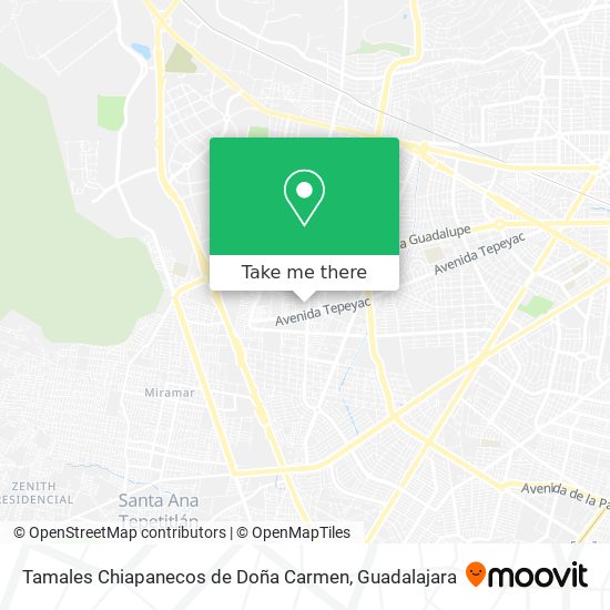 Mapa de Tamales Chiapanecos de Doña Carmen