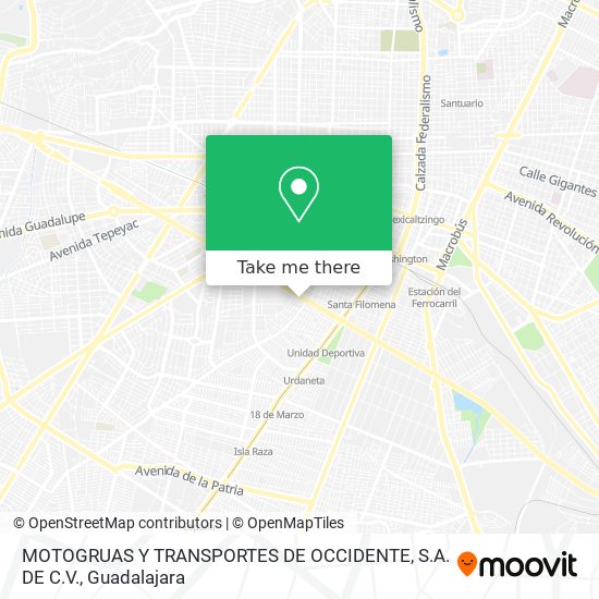 MOTOGRUAS Y TRANSPORTES DE OCCIDENTE, S.A. DE C.V. map