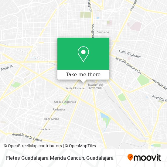Fletes Guadalajara Merida Cancun map