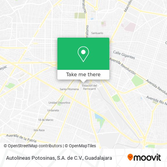 Mapa de Autolíneas Potosinas, S.A. de C.V.