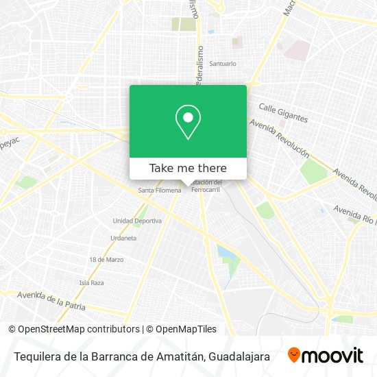 Mapa de Tequilera de la Barranca de Amatitán