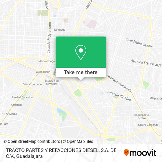 TRACTO PARTES Y REFACCIONES DIESEL, S.A. DE C.V. map