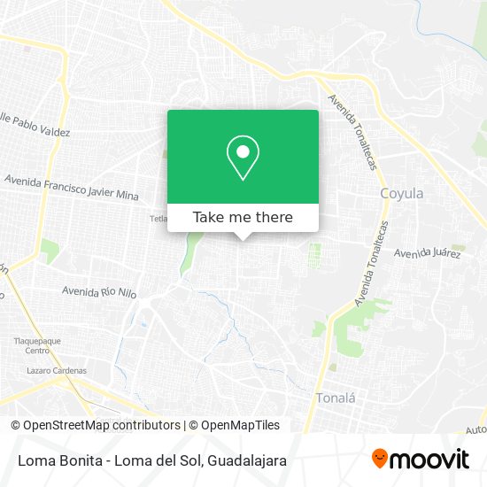 Mapa de Loma Bonita - Loma del Sol