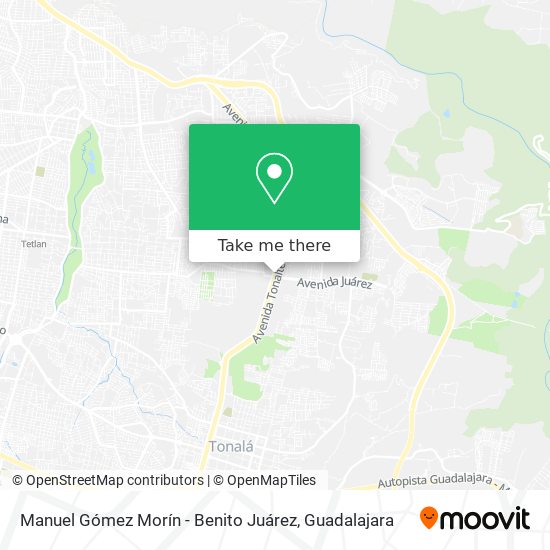 Manuel Gómez Morín - Benito Juárez map