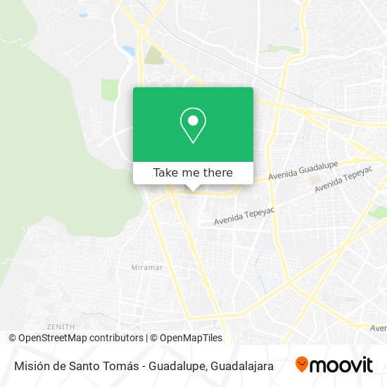 Mapa de Misión de Santo Tomás - Guadalupe