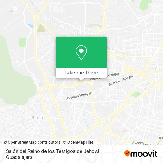 Mapa de Salón del Reino de los Testigos de Jehová