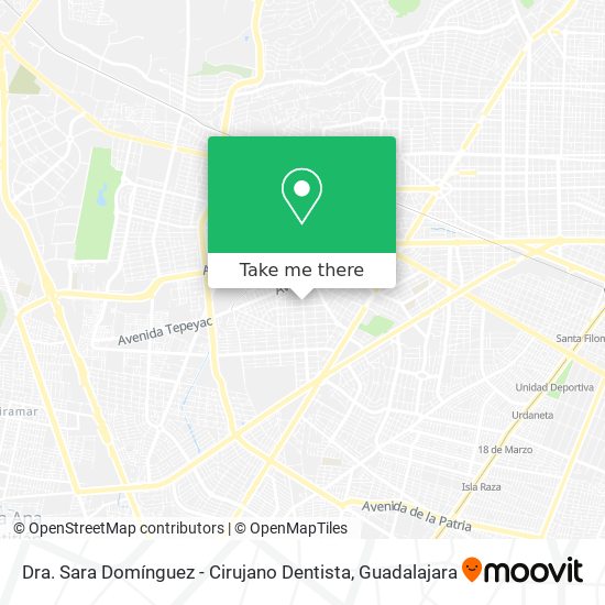 Mapa de Dra. Sara Domínguez - Cirujano Dentista