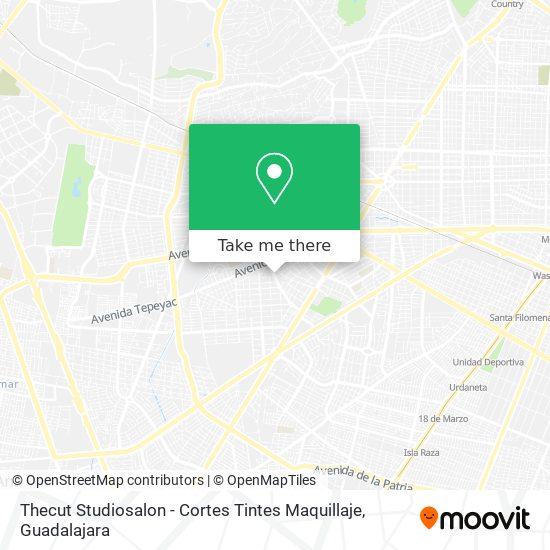 Mapa de Thecut Studiosalon - Cortes Tintes Maquillaje