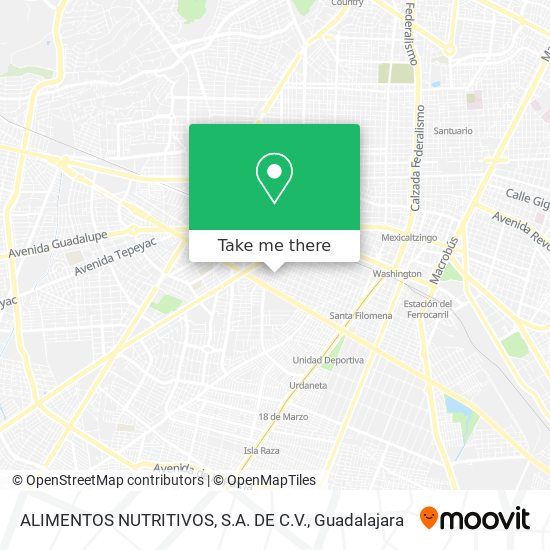 ALIMENTOS NUTRITIVOS, S.A. DE C.V. map