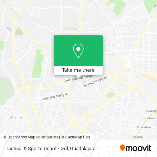 Mapa de Tactical & Sports Depot - Gdl